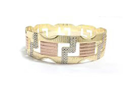 Three Tone Plated | Diamond Cut Bangles